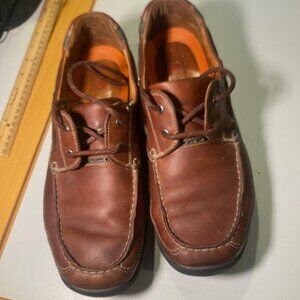 Clarks - Size 10.5M - Mens Unstructured Leather Lace Up Loafers Brown